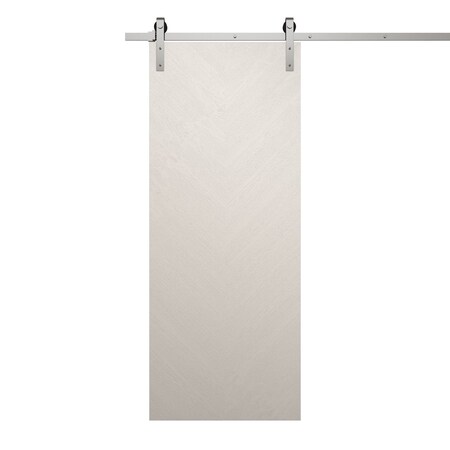 Sartodoors Modern Barn Door 32 x 84 inches, Ego 5005 Painted White Oak, 6.6FT Silver Rail Track Heavy Hardwar EGO5005BD-S-PWO-3284