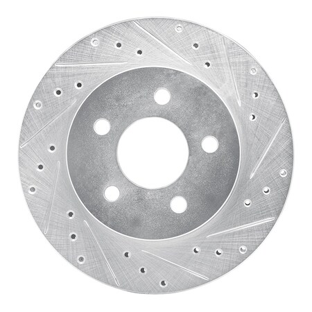 Dynamic Friction Co DFC Brake Rotor - Drilled and Slotted - Silver 631-54021R