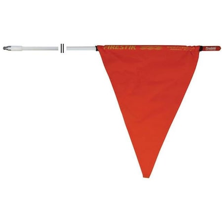 Firestik 5 ft. 0.38 x 24 in. Thread White Mast with Orange Safety Flag F5-W