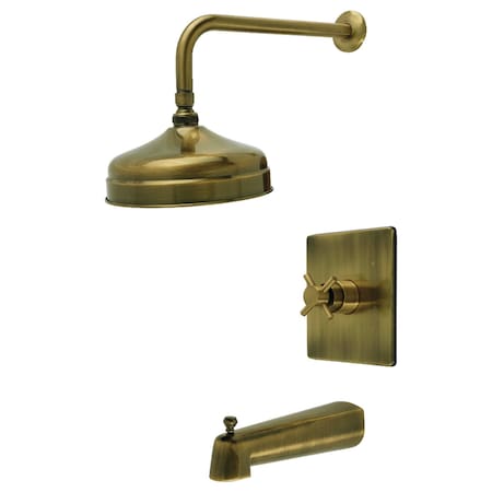 Kingston Brass Single-Handle Pressure Balanced Tub and Shower Faucet, Antique Brass KB6343DX