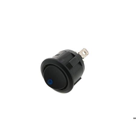 Switch Components Round Rocker, 3P SPST OFF-ON, Blue LED RA6-1A-DC-2-UL