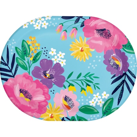 Creative Converting Fresh Florals Oval Paper Platters, 96PK 374012