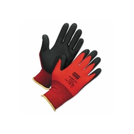 North NorthFlex Red NF11 Foam PVC Fingertips/Palm Coated Gloves, X-Large, Black/Red, 12PK 068-NF11/10XL