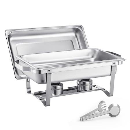 Vevor 9Qt Rectangle Roll Top Chafing Dish Set with Full-Size Pan Stainless Steel JZYQG1/1