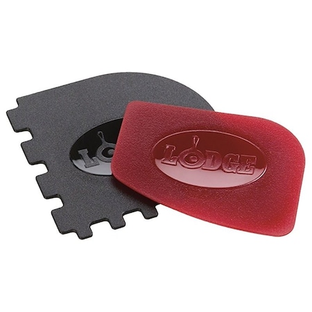 Lodge Scraper Combo Set, 0.65 in L, 4.7 in W, 8-1/4 in H, Polycarbonate, Black/Red SCRAPERCOMBO