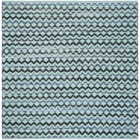 Safavieh Montauk Hand Woven Square RugTurquoise & Blue & Black 4 x 4 ft. MTK120K-4SQ