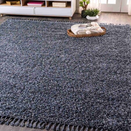Jonathan Y Mercer Shag Plush Tassel Denim Blue 5 ft. x 8 ft. Area Rug MCR100C-5