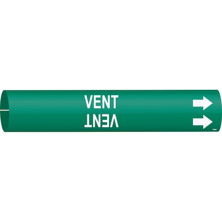 Brady VENT Pipe Marker, Fits Pipes 1.5in Dia. Thru 2.375in Dia. 4150-B