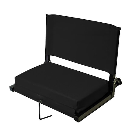 American Furniture Classics 21 x 14 x 16 in. Stadium Chairs for Bleachers with Back Support, Black STADBLKXL
