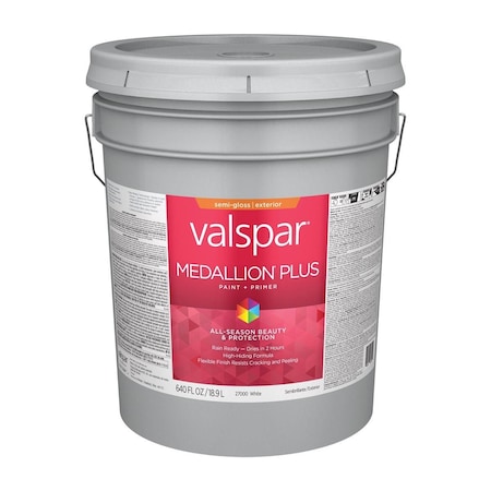 Valspar Medallion Plus Premium Paint & Primer Semi-Gloss Exterior Paint Wht 5 Gal. 028.0027000.008