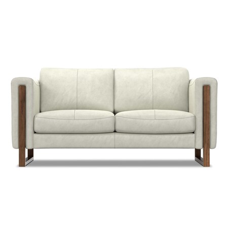 Homeroots 62" Gray Leather Sofa 641136