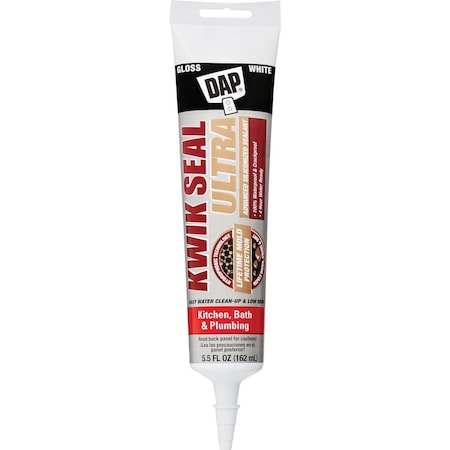 Dap KWIK SEAL ULTRA 5.5 Oz. White Siliconized Kitchen & Bath Sealant 7079818914