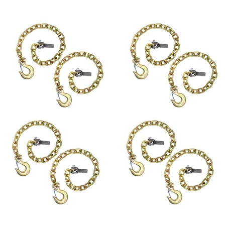 Mytee Products 36 in G70 Trailer Safety Chain w/ 3/8 in Clevis Hook & Chain Retainer 6250 # WLL, 4PK SC-3836-Rx4