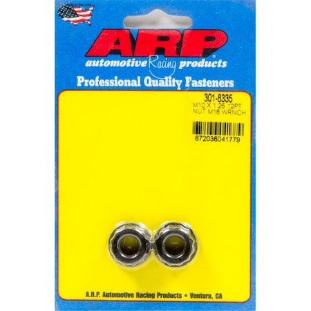 Arp 301-8335 10 mm x 1.25 12 Point Chrome Moly Nut Kit - 0.37 in., 2PK ARP301-8335