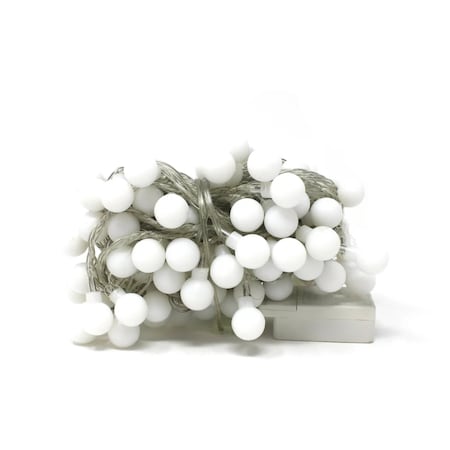 Elegani 100 LED White String Light Bulbs with Connector - 32ft Plug-In, 8 Lighting Modes, Indoor PH-100-LDBLP-WH