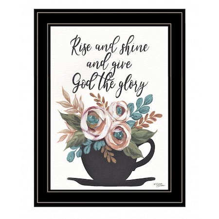 Homeroots Rise and Shine 6 Black Framed Print Wall Art 407838