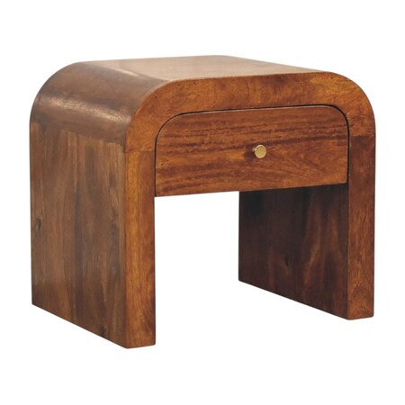 Homeroots 16" Oak Solid Wood One Drawer Nightstand 722565