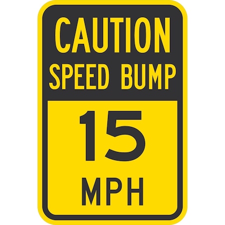 Lyle Caution Speed Bump 15 Mph, 12x18, Diamond Grade, Yellow G-2689-DG_12x18