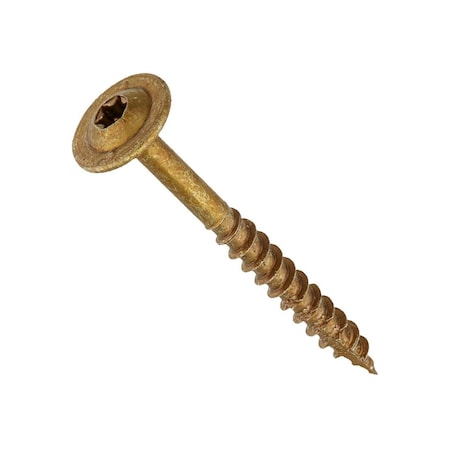 Grk Fasteners 12083 Cabinet Screw, #8 Thread x 3 1/8in L, Coarse Thread, Washer Head, Yellow Zinc Finish, 50PK 114083