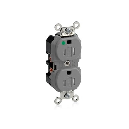 Leviton Extra Heavy Duty Hospital Grade Tamper Resistant Duplex Receptacle, 15 Amp, 125 Volt 8200-SGG