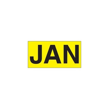 Bubblefast 3 x 6'' - ''JAN'' Fluorescent Yellow Months of the Year Labels BFDL6702