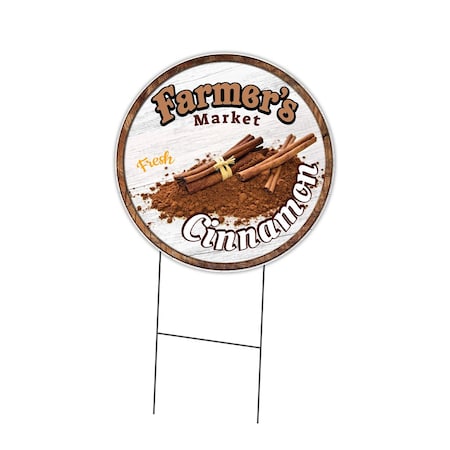 Signmission Farmers Market Cinnamon Double Sided Corrugated Plastic Circle Yard Sign, C-24-CIR-DS-WS-Cinnamon C-24-CIR-DS-WS-Cinnamon