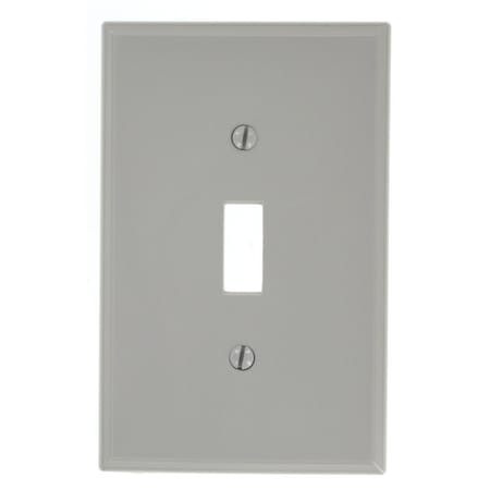 Leviton Switch Wallplate, Midway Size, Gang 1, Gray PJ1-GY