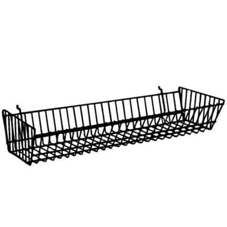 Amko BSK12-BLK 24 x 10 x 5 in. Double Sloping Basket, Black BSK12/BLK