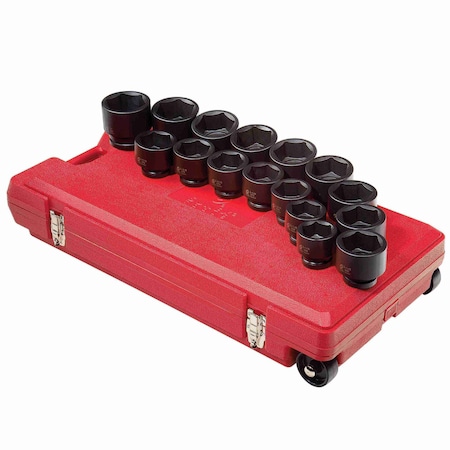 Sunex 1 in Drive Sae 6 Point Standard 16-Piece Impact Socket Set 5616
