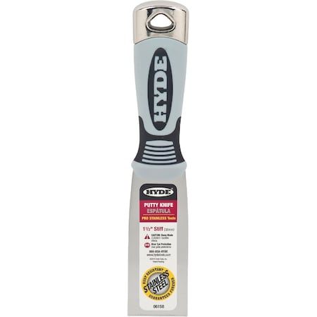 Hyde Pro Stainless 1-1/2'' Stiff Putty Knife 6158