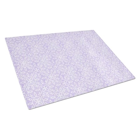 Carolines Treasures Gemoetric Circles on Purple Watercolor Glass Cutting Board, Large BB7494LCB