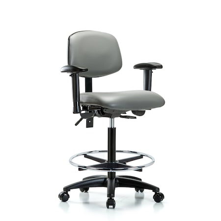 Blue Ridge Ergonomics Vinyl Chair, Vinyl, Adjustable Arms BR-VHBCH-RG-T0-A1-CF-RC-8840