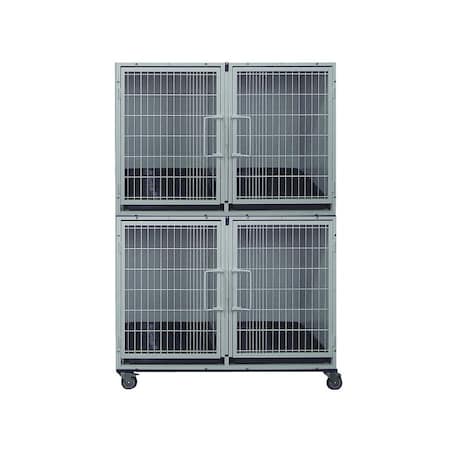 K9 Kennel Store 2 or 4 Unit Modular Powder Coated Cage Bank Kit CBPC2OR4BK