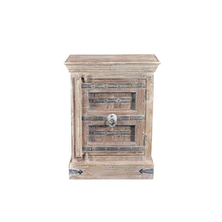 Homeroots 36" White Solid Wood Distressed Nightstand 521210