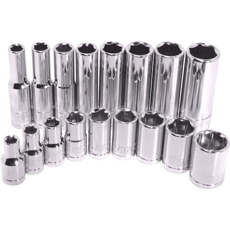 K-Tool International 1/4" Drive, 3/8" SAE Socket, 6 Points, Deep 6Pt, 1/4"Dr, 3/8 KTI-21212