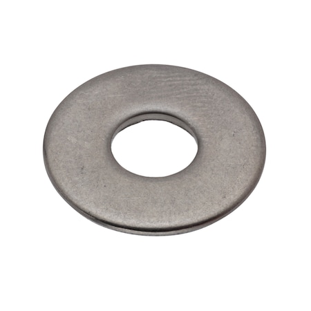 Zoro Select Flat Washer, For Screw Size 1/4 in , Stainless Steel Plain Finish, 10 PK WASB14R316