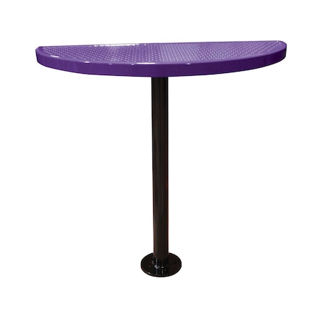 Leisure Craft Perforated Semi-Circle Pedestal Table, Portable, 40"H, Purple STAB40-PERF-PURPLE
