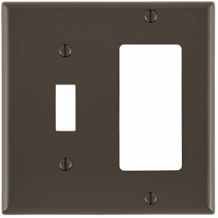Leviton Combination Wallplate, Standard Size, Gang 2, Brown 80707