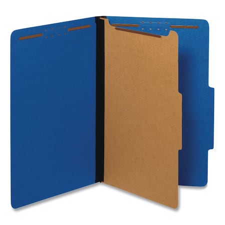 Pendaflex HD Pressboard Folder, 2/5-Cut Tab, Expands 1.75", 1 Divider, 4 Fasteners, Legal, Dark Blue, 10PK 28732P