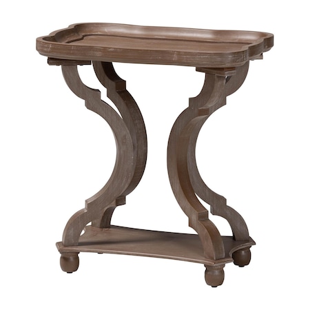 Baxton Studio Yannick French Country Antique Brown Wood End Table 254-14093-ZORO