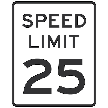 Lyle Speed Limit 25 MPH, 24x30, Non-Reflective, White G-14217-NA_24x30