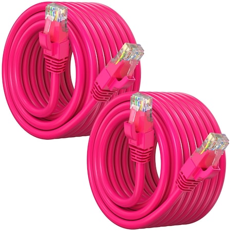 Maximm Cat6 Ethernet Cable 50ft 10Gbps 550MHz UTP, 2PK, Pink, 2PK CAT6CCA-50PN-2PK