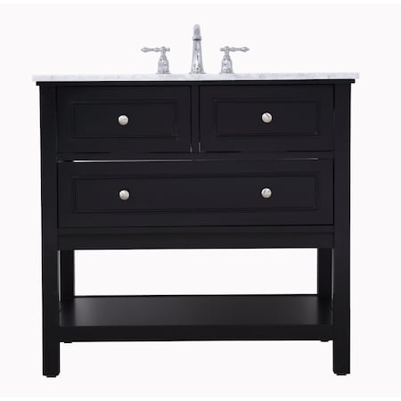 Elegant Decor 36 in. Metropolis Single Bathroom Vanity Set - Black VF27036BK