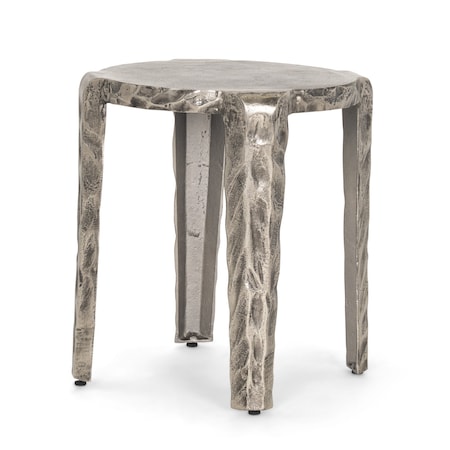 Homeroots 20" Silver Iron and Metal Tray Table 605385