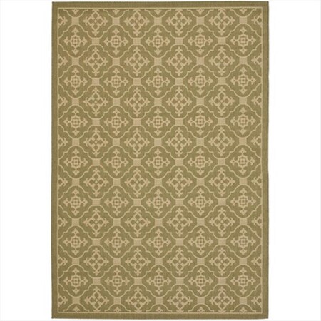 Safavieh 8 ft. x 11 ft. -2 in. Large Rectangle Indoor-Outdoor Courtyard- Green and Creme- Machine Made Rug CY6564-24-8