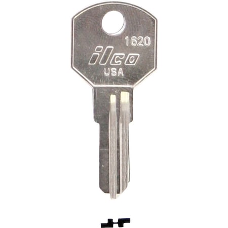 Kaba Ilco Delta Nickel Plated Toolbox Key, 1620, 10PK AA00019210