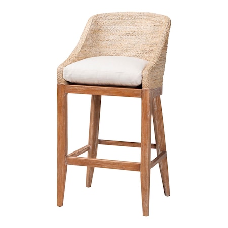 Bali & Pari Jasper Woven Seagrass Bar Stool, White Wash 265-14532-ZORO