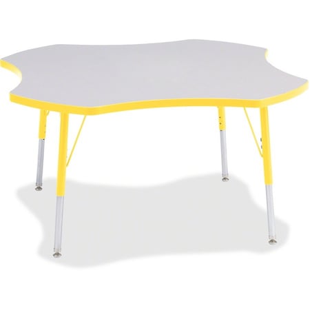 Jonti-Craft Berries Four Leaf Activity Table, A-height, Freckled Gray/Yellow/Gray 6453JCA007