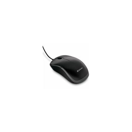 Verbatim Silent Corded Optical Mouse, Black, Optical, Cable, Black, USB Type A, Scroll Wheel, 3 Button(s) 99790