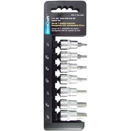 Vulcan Socket Set, Chrome Vanadium Steel, Chrome, 7544687-OG TS1007S-P